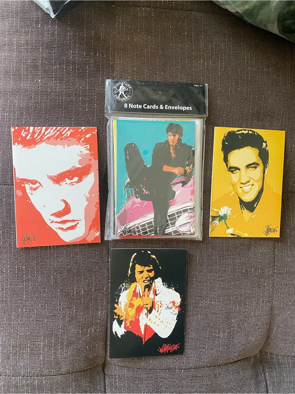 Multicolor Elvis Pop Art Blank Card Set New